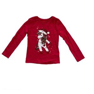 Children's Place Holiday Unicorn Shirt Size 5/6 PLAY